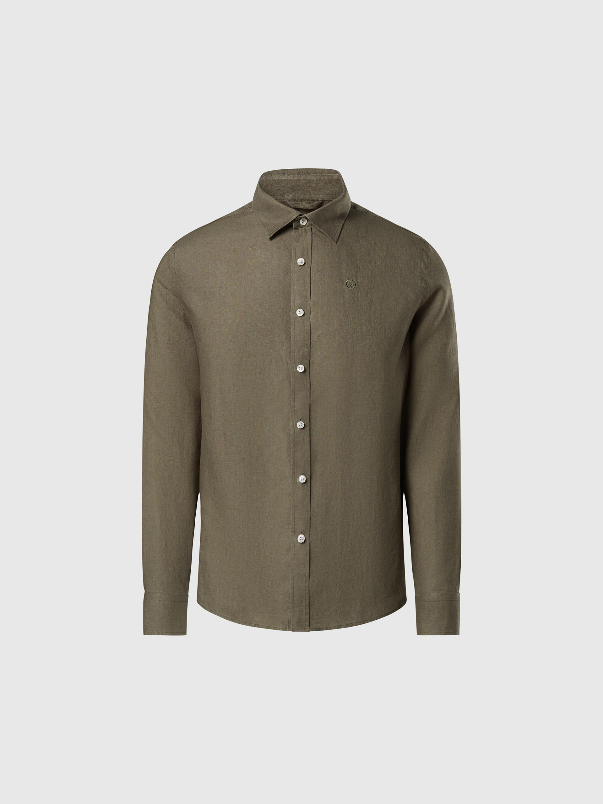 chemise en lin avec logo brodé pour homme 3/3