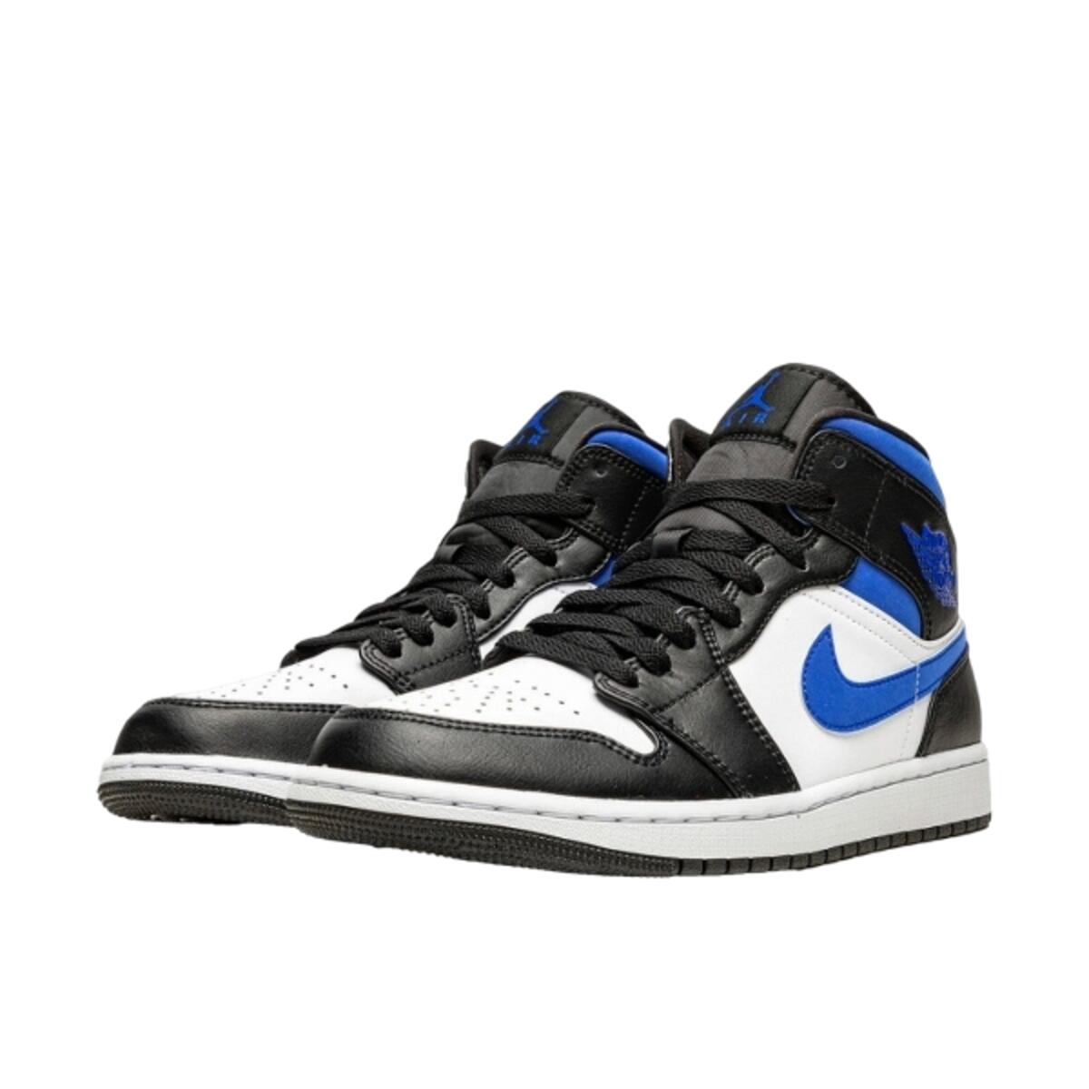 Zapatillas  1 Mid White Black Royal 2/4
