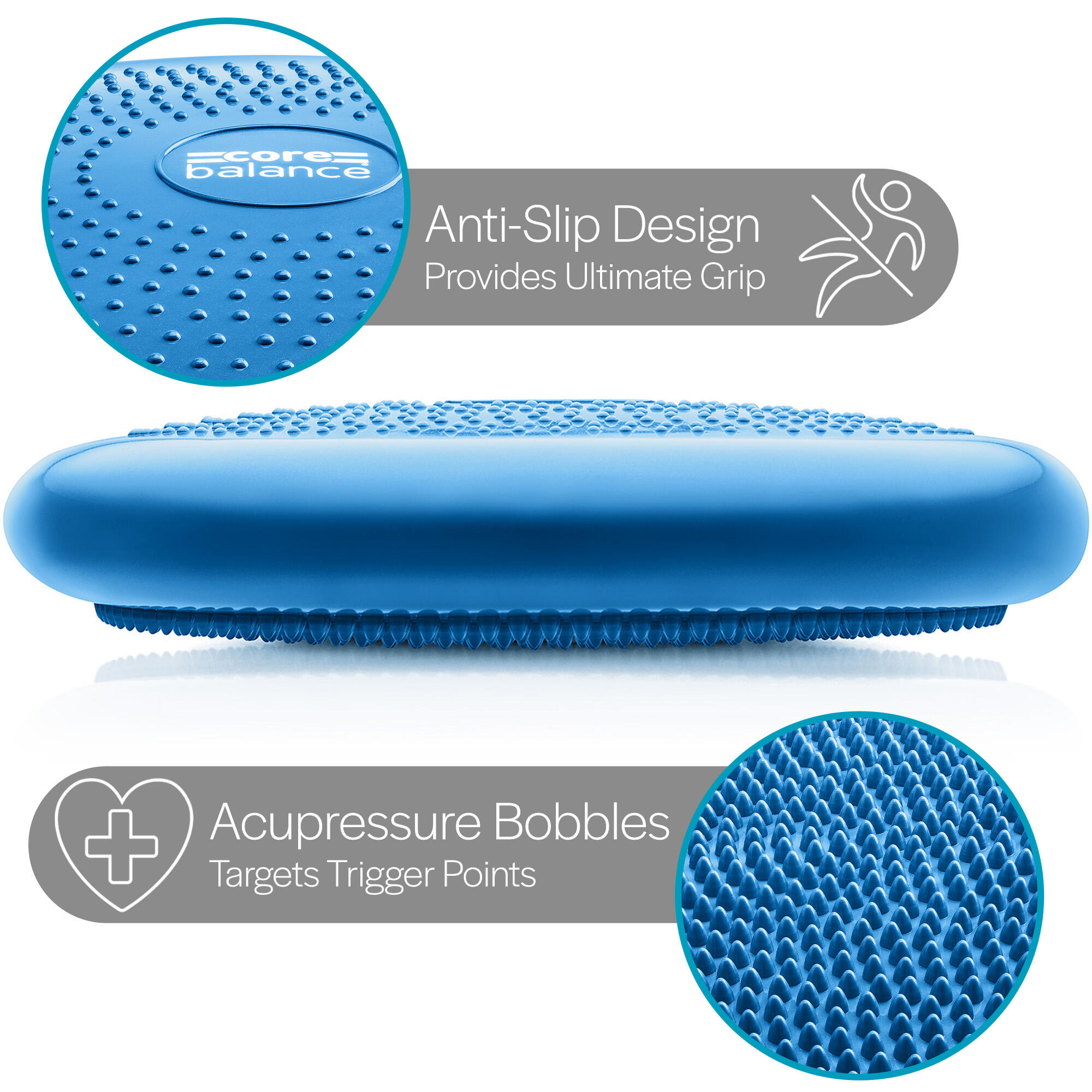 Inflatable Wobble Cushion Stability Training Air Pad Board Pump Core Balance 3/6