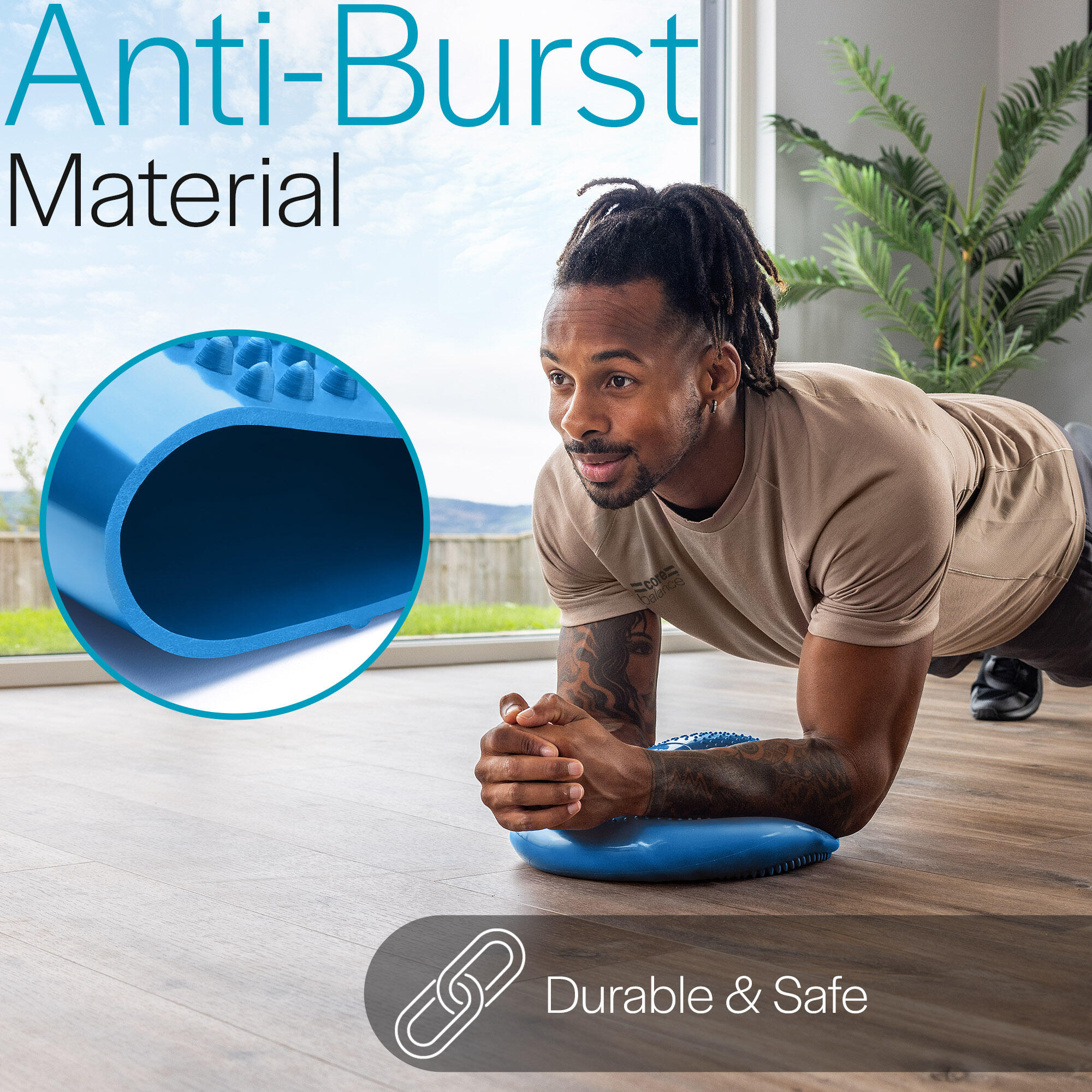 Inflatable Wobble Cushion Stability Training Air Pad Board Pump Core Balance 2/6