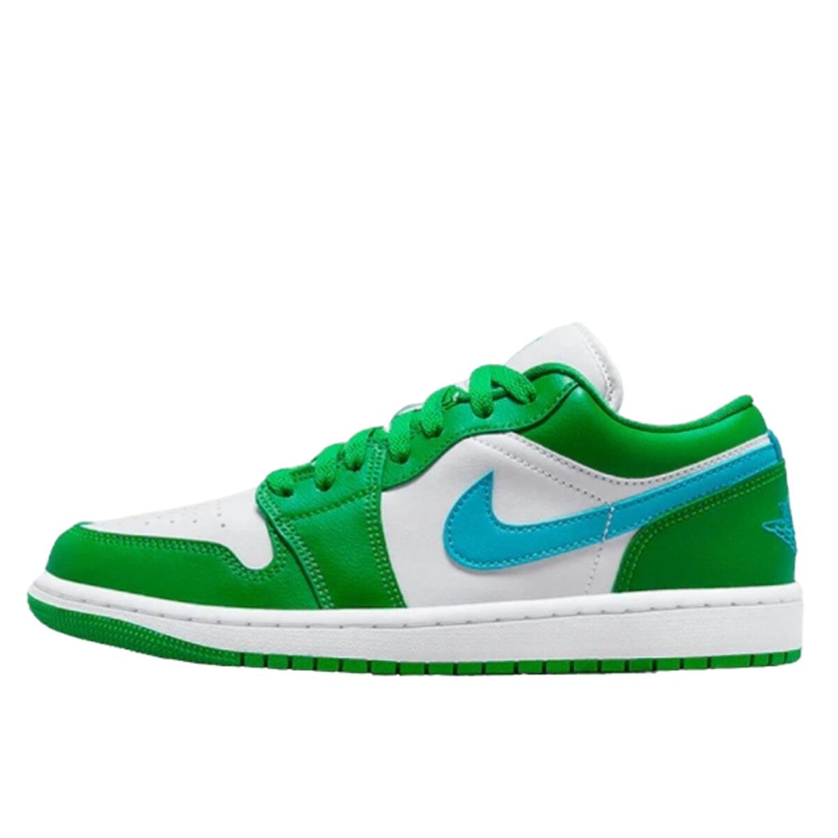 JORDAN Scarpe  1 Low Lucky Green Aquatone