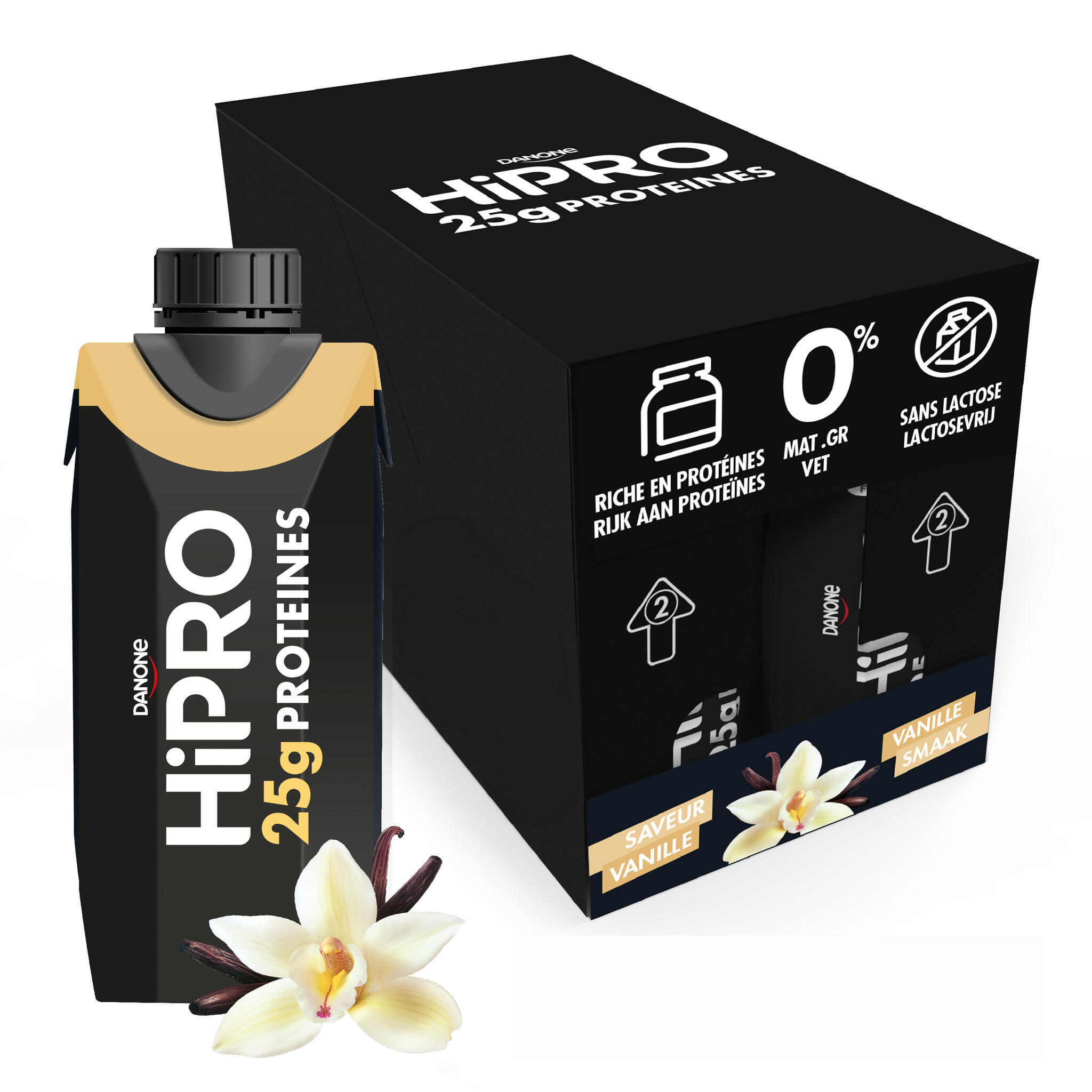 Danone - Hipro Boisson Protéinée - Vanille - 330ml - Shake Protéiné - 24 - Decathlon