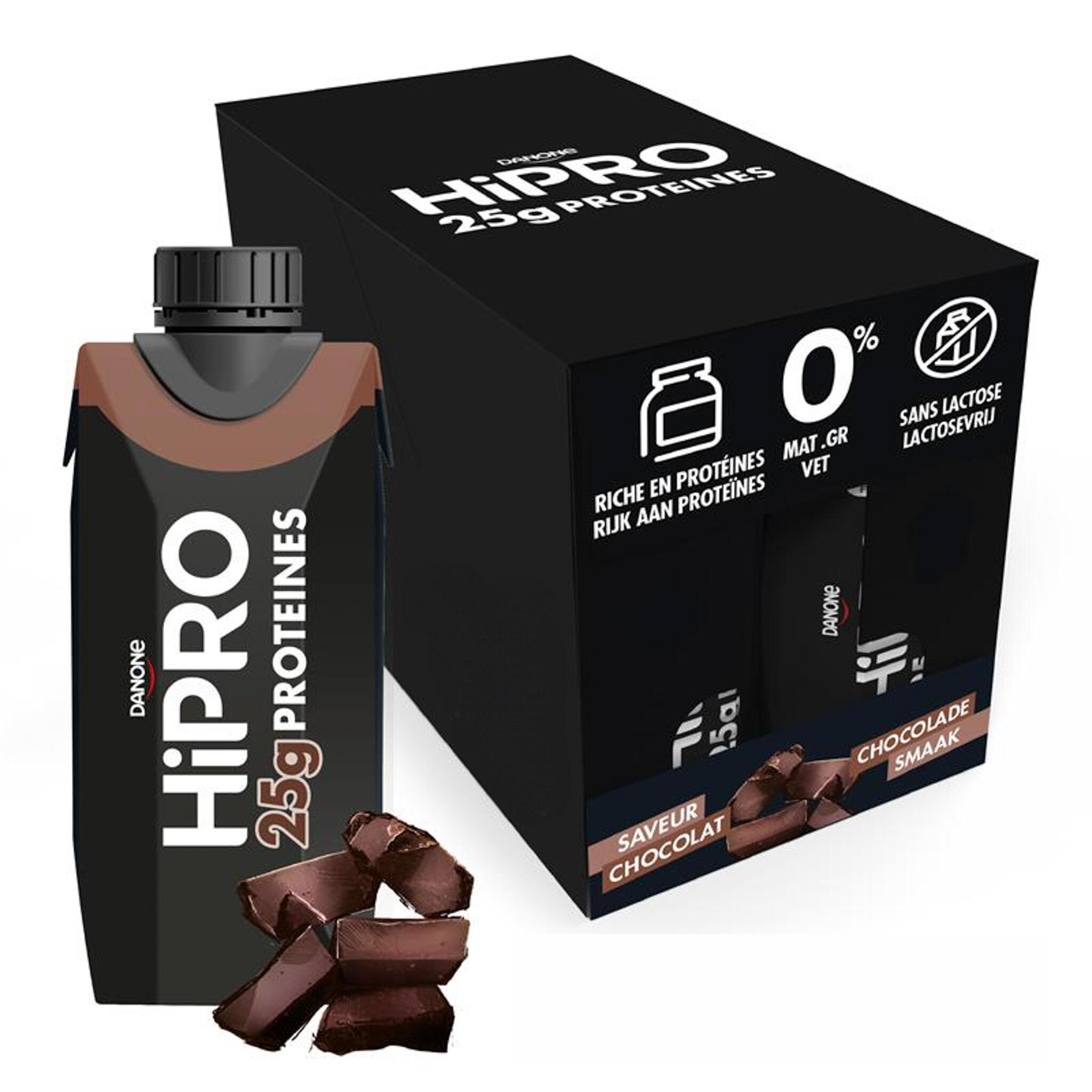 Danone - Hipro Boisson Protéinée - Chocolat - 330ml - Shake Protéiné - 32 - Decathlon