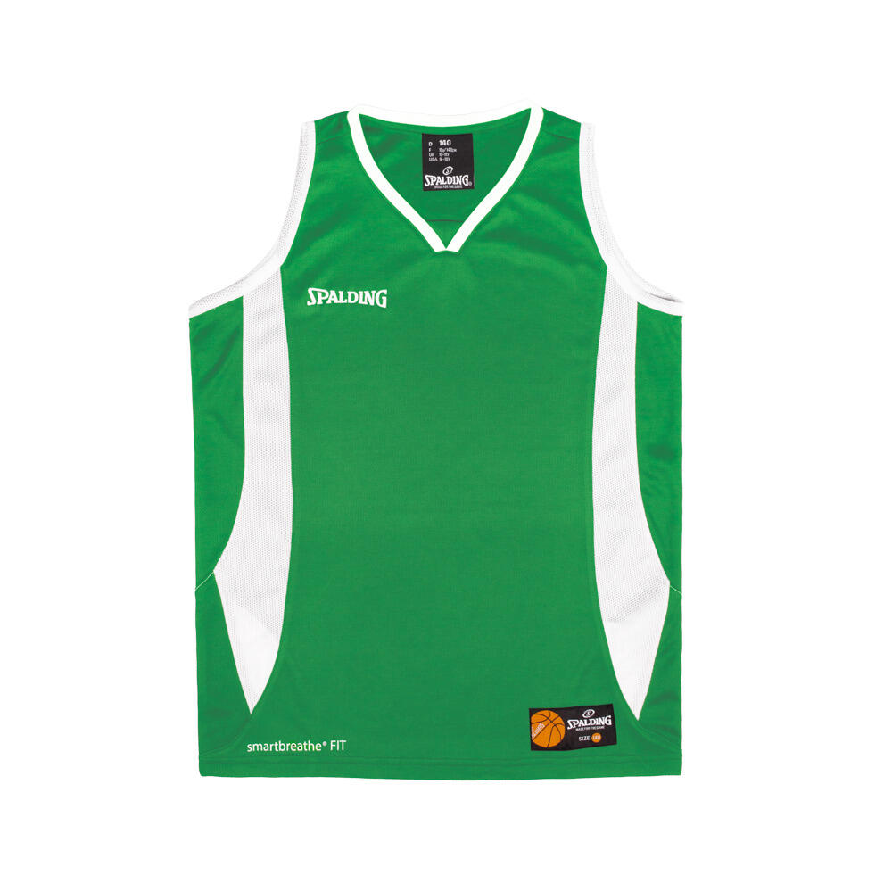 Spalding - Maillot Enfant Spalding Jam - Maillot Manches Courtes - Blanc|vert - 10 À 12 Ans - Decathlon