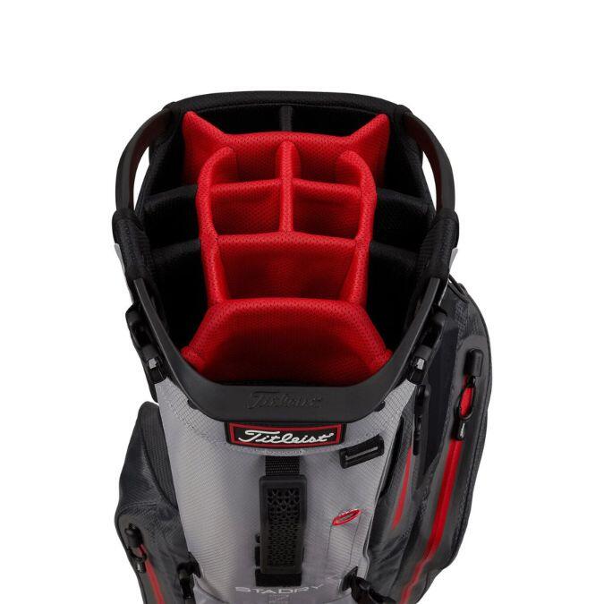 Titleist Hybrid 14 Stadry Standbag Charcoal Grijs Rood 2/5
