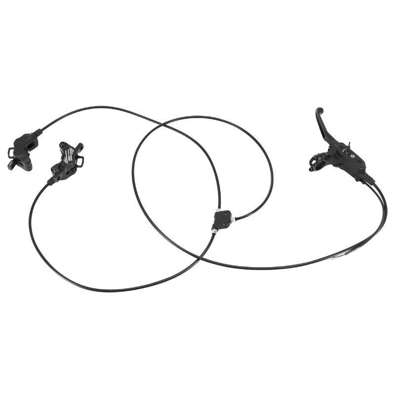 DYISLAND SD-230X MTB Hydraulic Disc Brake Set 4 Pistons/2 Pistons, Aluminium Front and Rear Two-Finger Brake Levers, Brake Kit Mountain Bike/Folding Bike (Black/4-Pistons