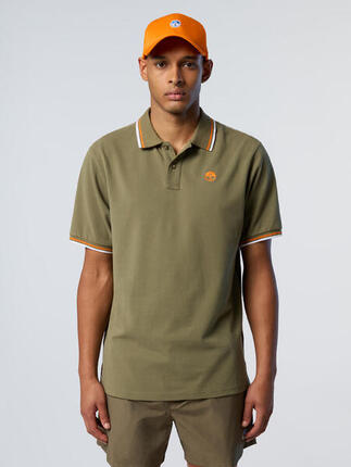 Polo avec finitions rayées pour homme