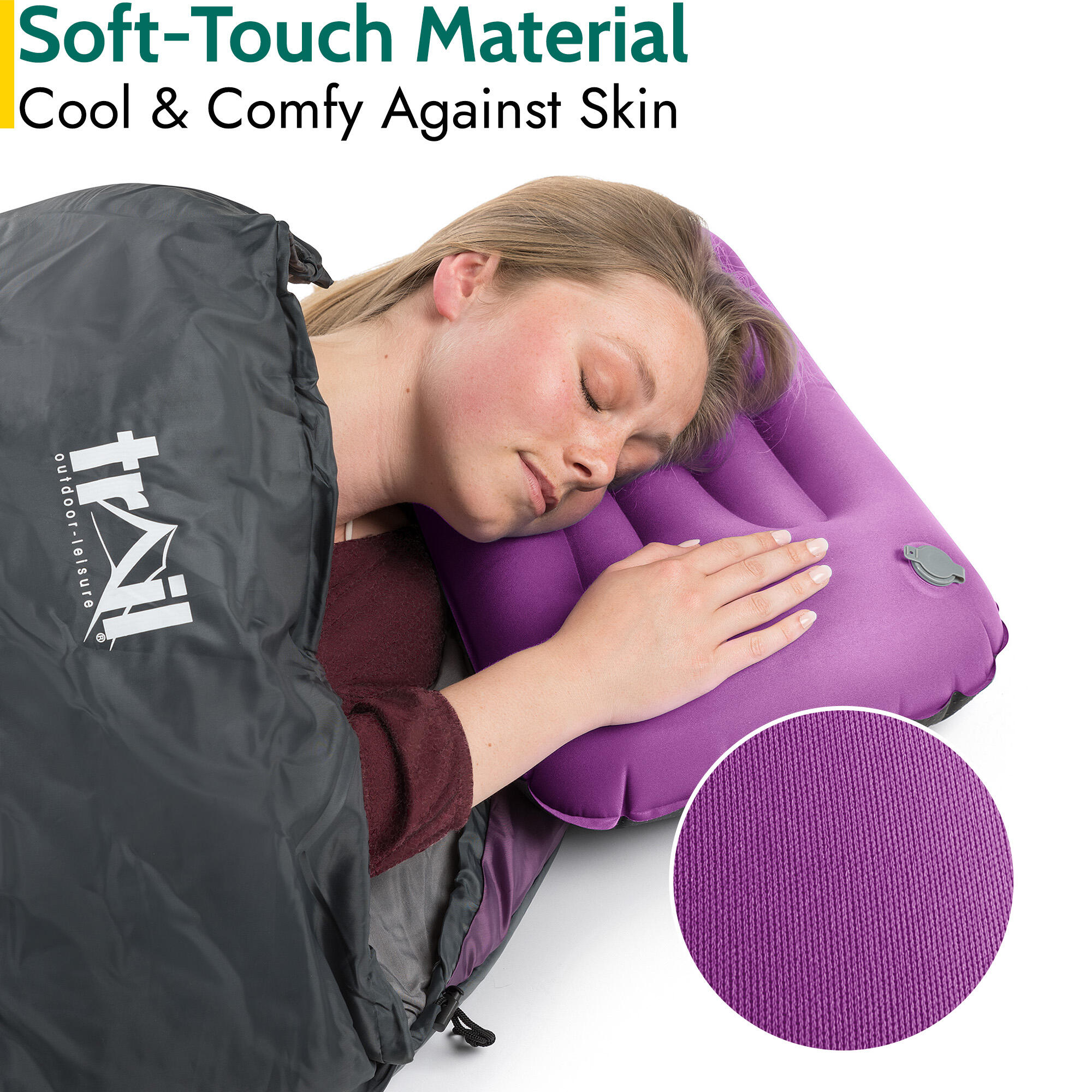 Inflatable Camping Pillow Large Travel Cushion Back Neck Support Waterproof 4/7