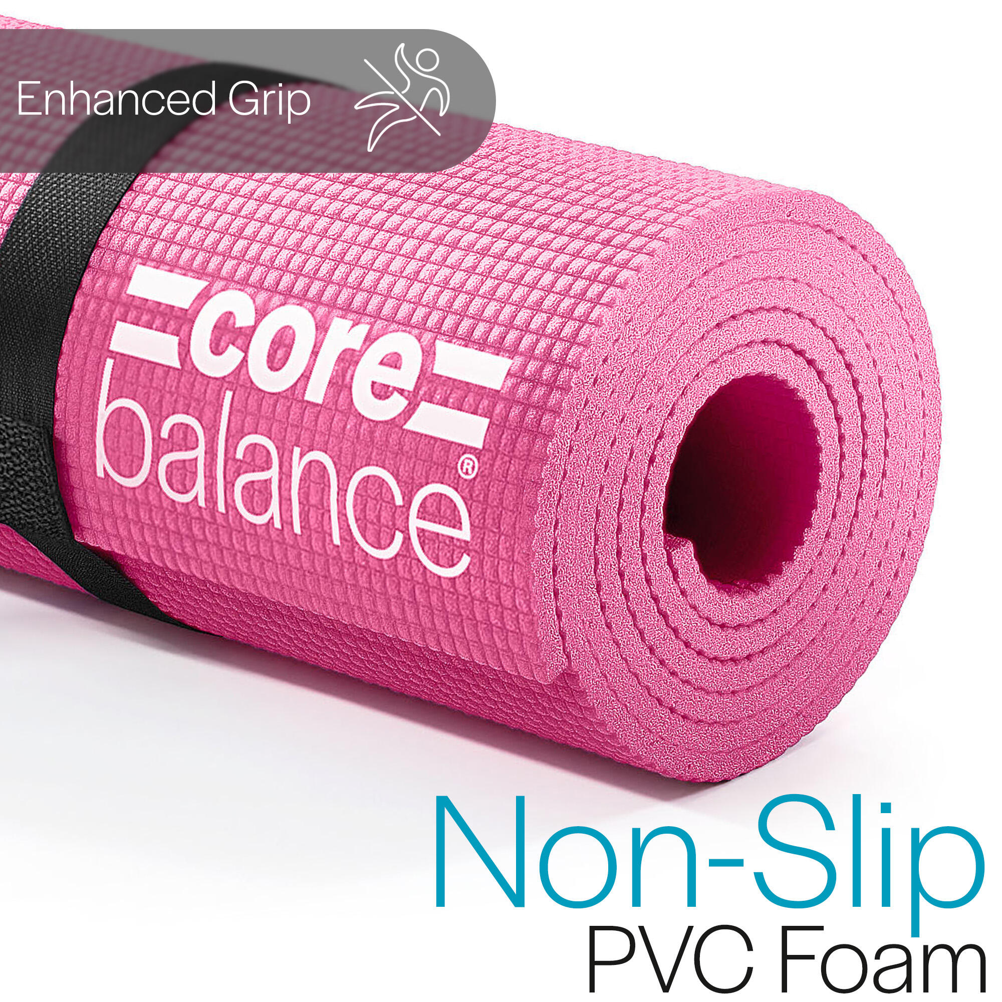 Yoga Exercise Mat Foam 6mm Non Slip Pilates Gym Fitness Roll Up