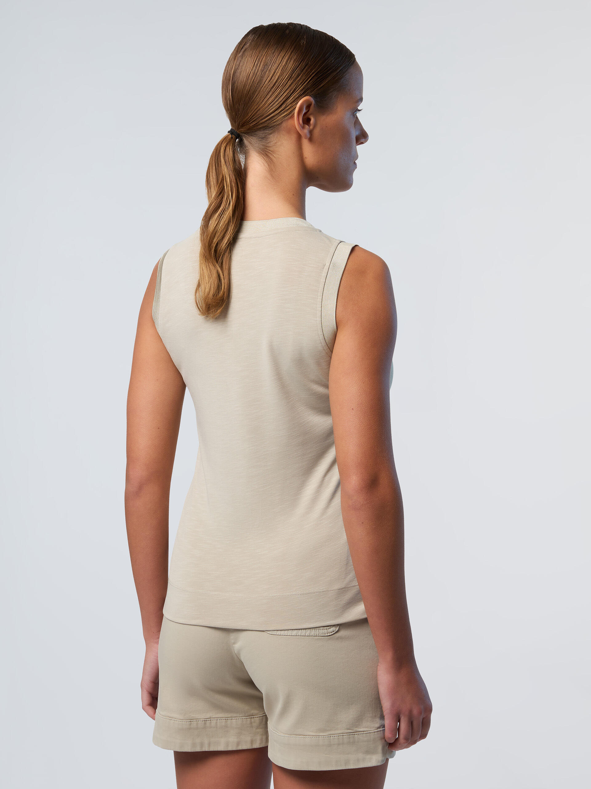 Camiseta de tirantes Jersey flameado para mujer 2/7