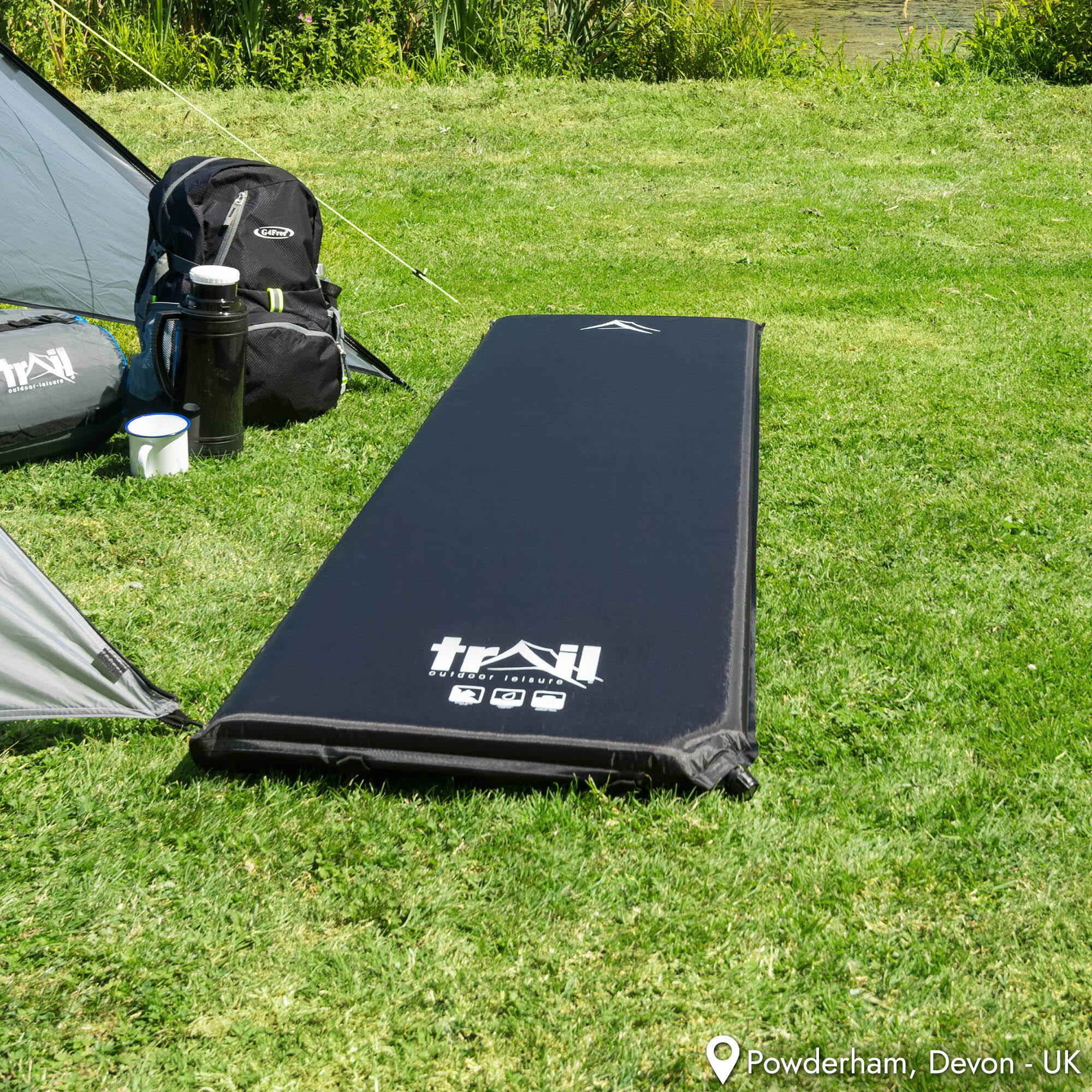Single Camping Mat Self Inflating Inflatable Roll Mattress Extra Thick 5cm Trail 7/7