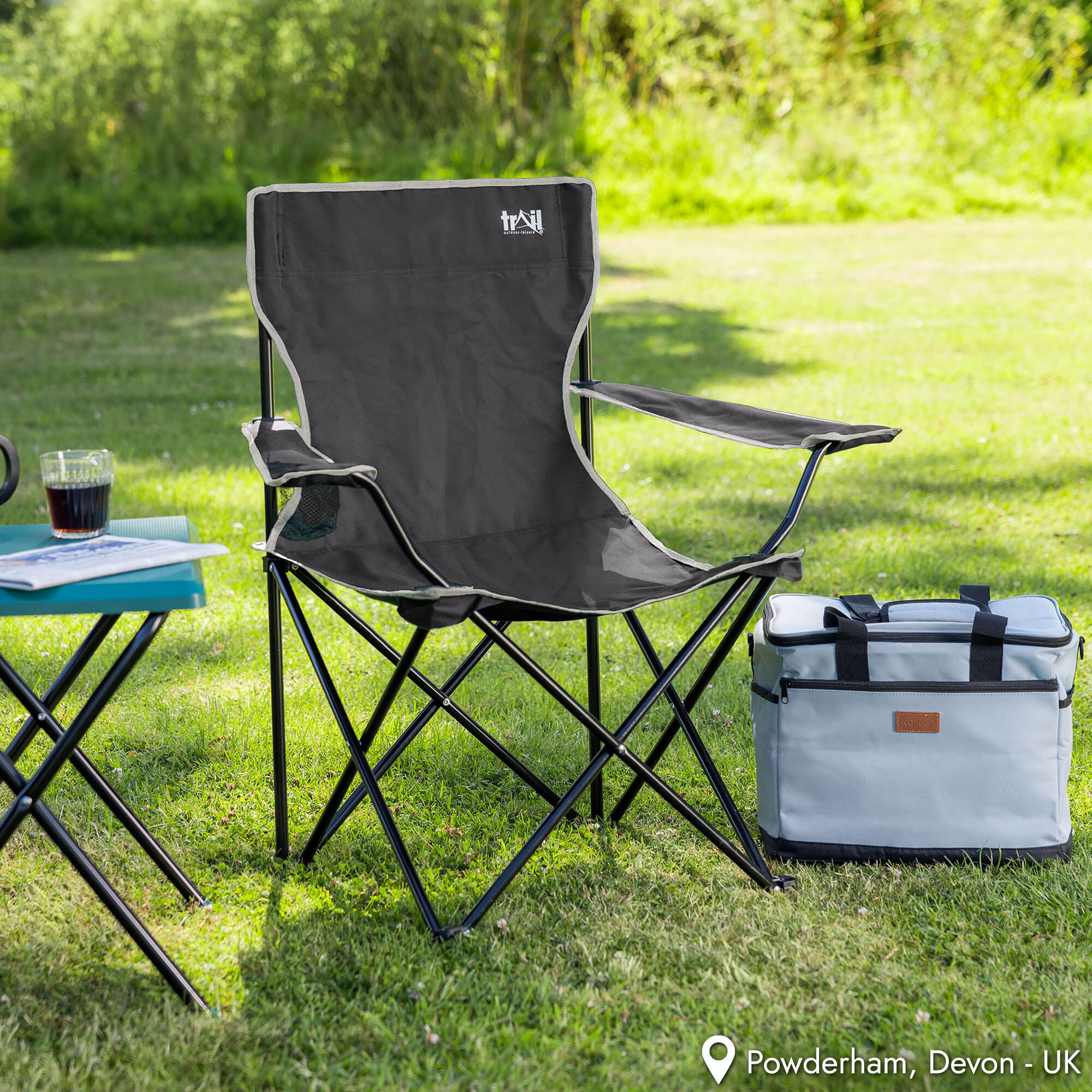 Folding Camping Chair Lightweight Portable With Cup Holder Fishing Outdoor Trail 2/7
