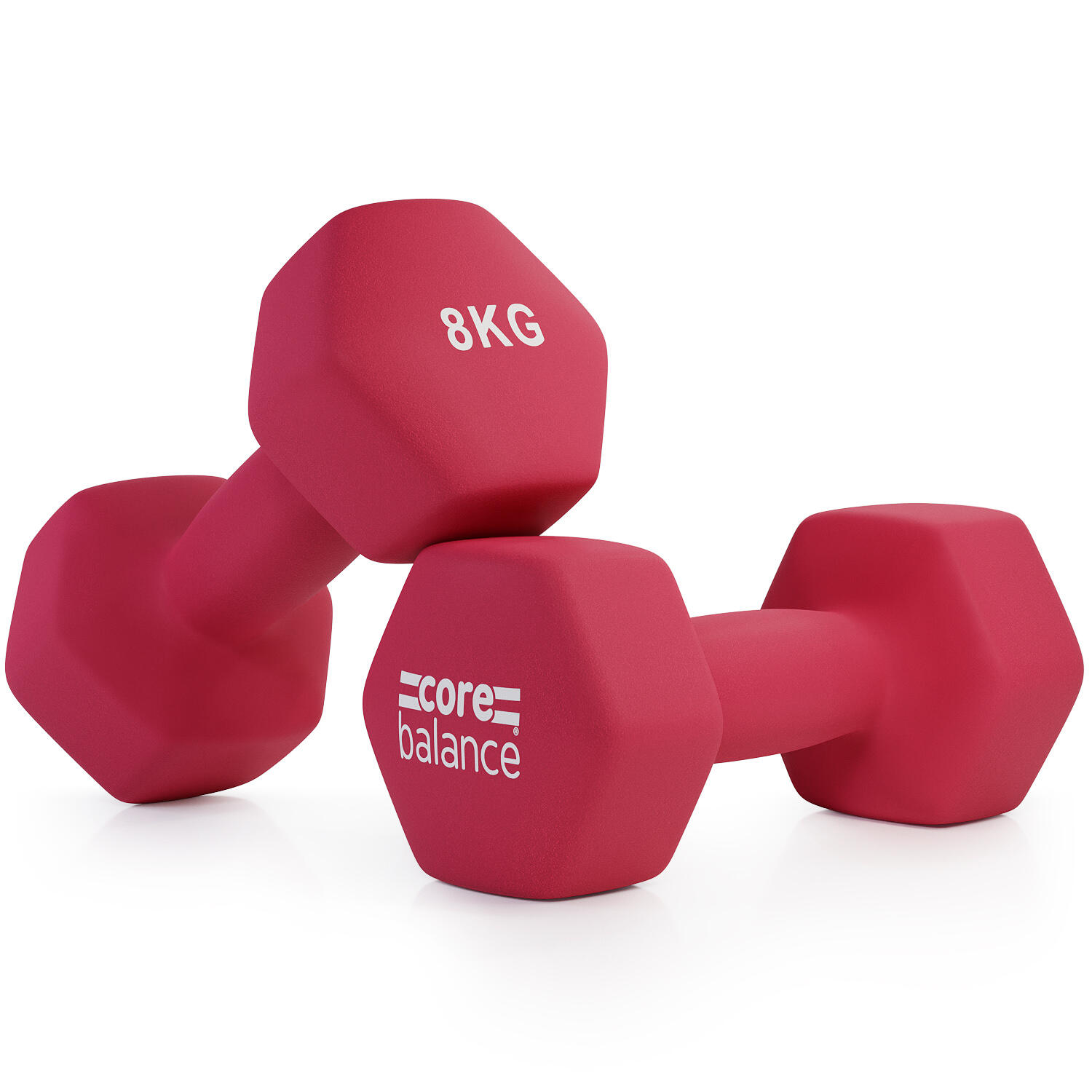 CORE BALANCE Neoprene Hex Dumbbells Set Of 2 Cast Iron Hexagonal Hand Weights Core Balance