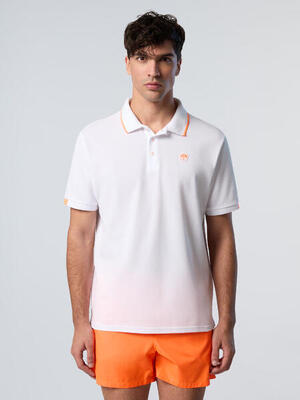 Poloshirt met neonlogo voor heren
