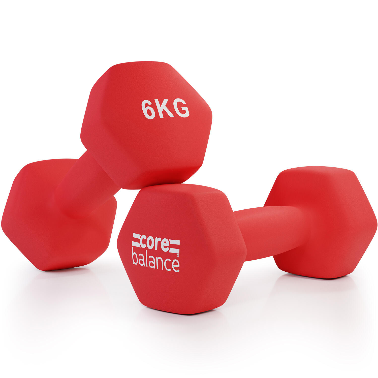 CORE BALANCE Neoprene Hex Dumbbells Set Of 2 Cast Iron Hexagonal Hand Weights Core Balance