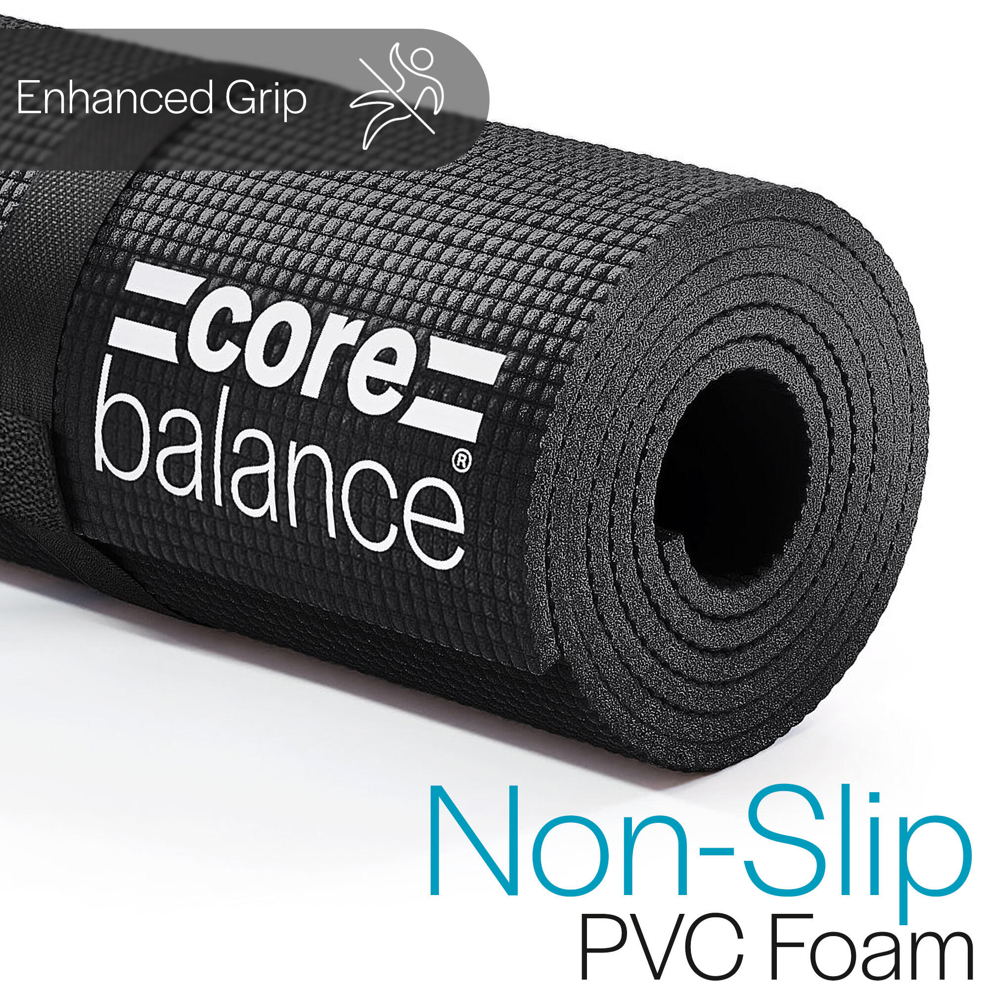 Yoga Exercise Mat Foam 6mm Non Slip Pilates Gym Fitness Roll Up Carry Strap 3/7