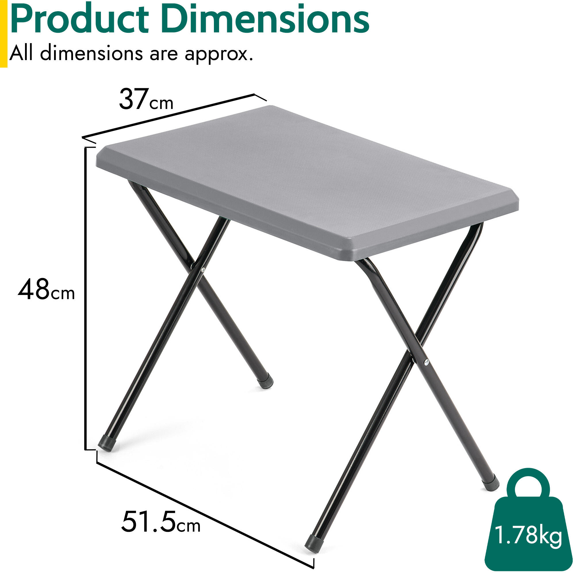 Folding Camping Table Small Lightweight Portable Outdoor Picnic Aluminium Legs 7/7