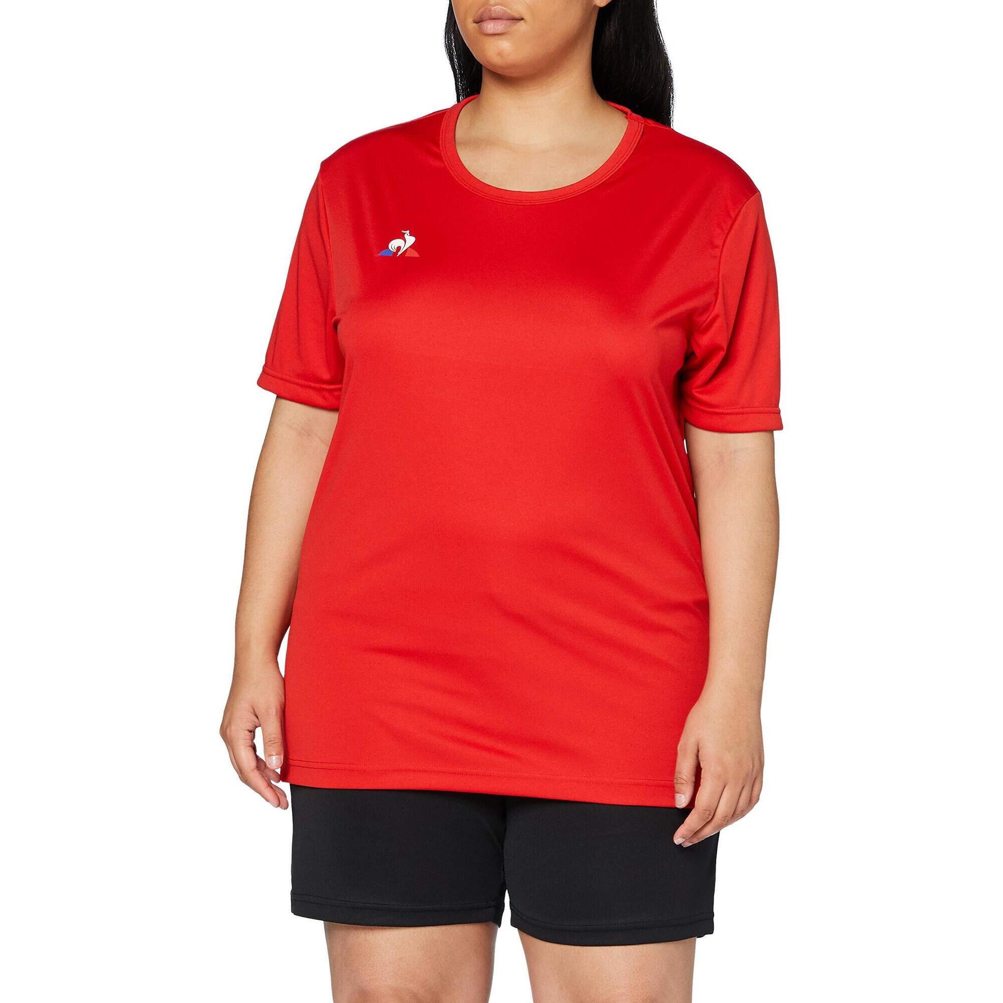 Le Coq Sportif - Le Coq Sportif T-shirt Femme Rouge Vintage - N°1 Maillot Match Mc - T-shirt Manches Courtes - Bordeaux|rose - Decathlon