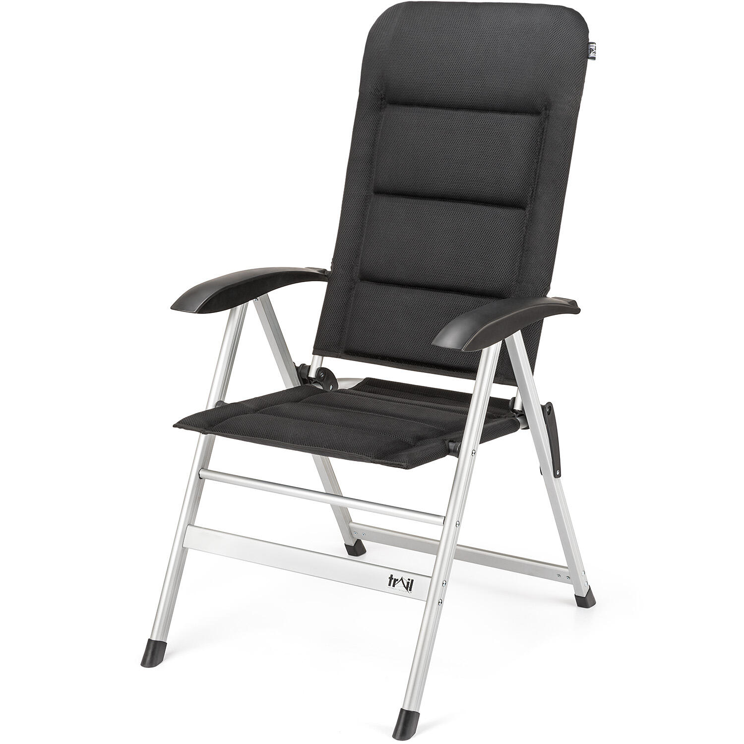 Reclining Camping Chair Folding Aluminium Garden Recliner Luxury Padded Trail 1/7