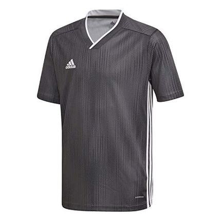 Maillot Adidas Tiro 19 pour Enfants - Unisexe, Gris Uni/Blanc, Taille 140