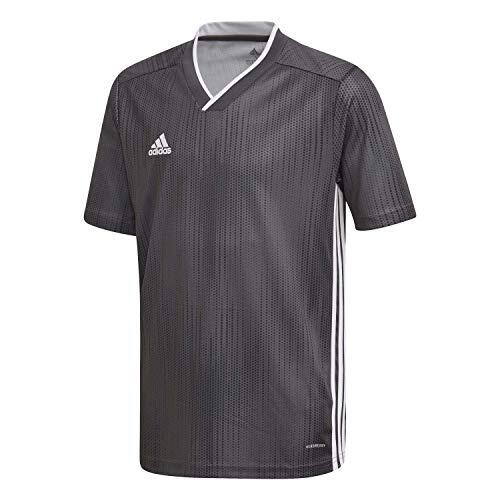 Maillot Adidas Tiro 19 pour Enfants - Unisexe, Gris Uni/Blanc, Taille 140