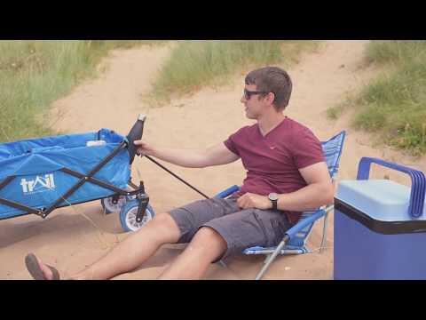 Folding Beach Trolley Camping Cart All Terrain Wheels Festival Garden 60kg Trail 7/7