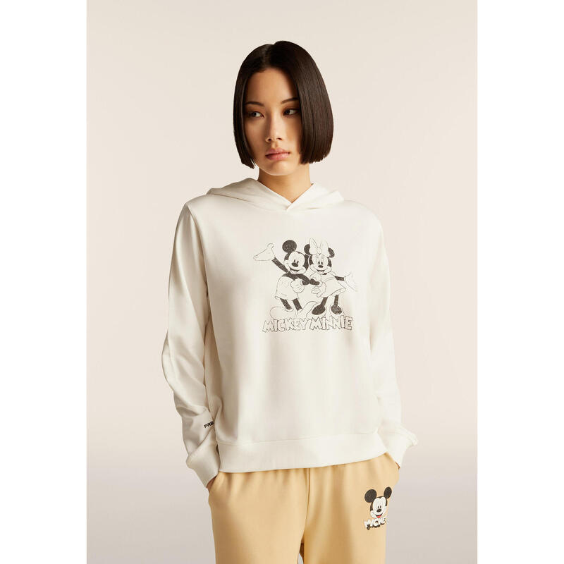 Sweat-shirt à capuche coupe confortable Mickey et Minnie