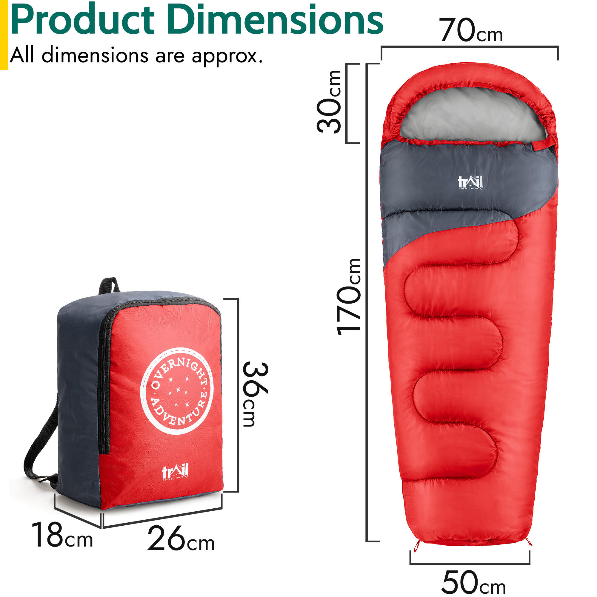 Trail Kids Sleeping Bag Mummy Hooded 3 Season Soft Warm 2 Way Zip Boys Girls 7/7