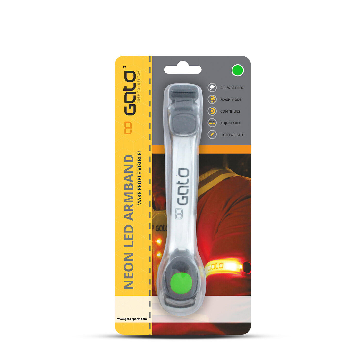 Gato Neon LED Arm Hellgrün und Größe 4/5