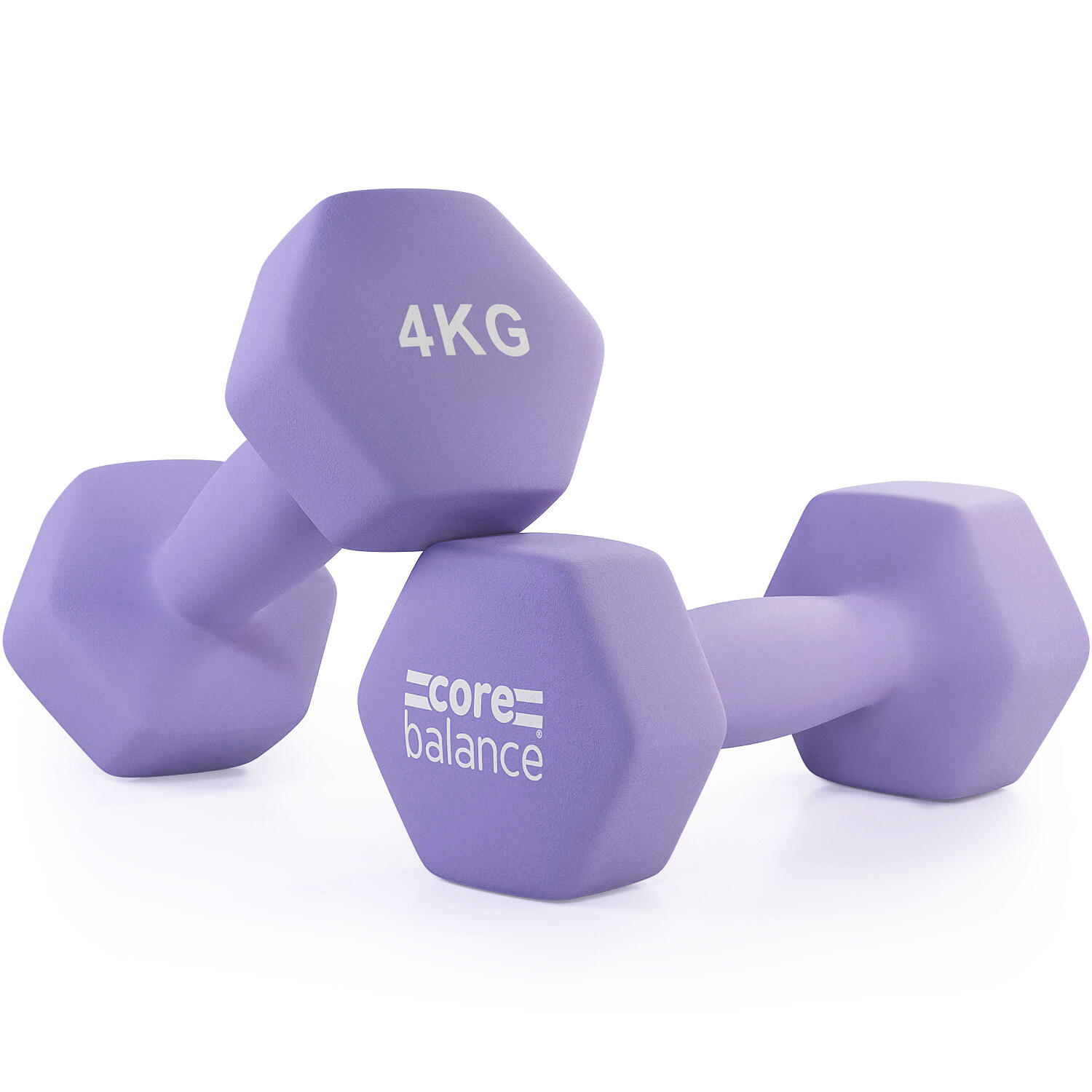CORE BALANCE Neoprene Hex Dumbbells Set Of 2 Cast Iron Hexagonal Hand Weights Core Balance
