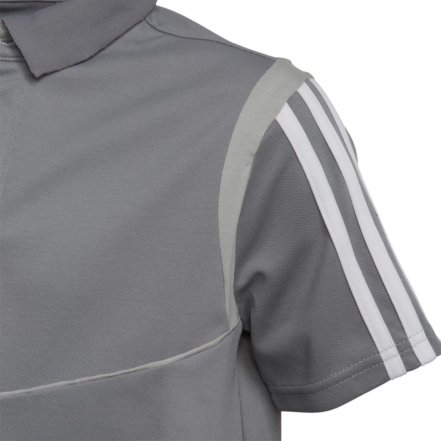 Polo Unisex Bambini Adidas Tiro 19 - Grigia e Bianca, Taglia 152 3/4