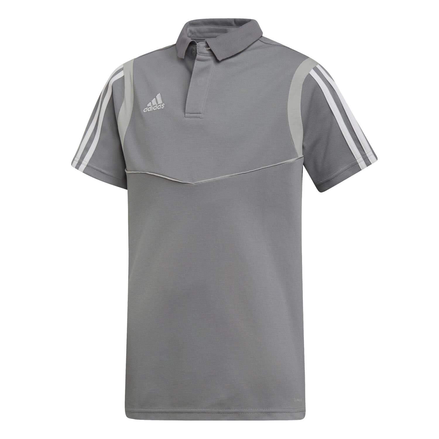 Polo Unisex Bambini Adidas Tiro 19 - Grigia e Bianca, Taglia 152 1/4