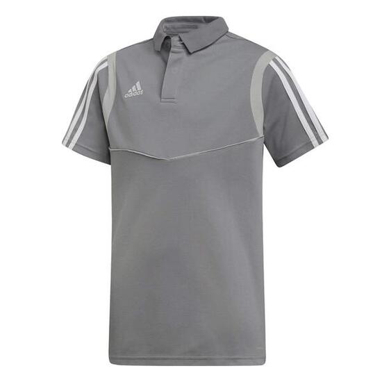 Polo Enfant Adidas Tiro 19 - Gris/Blanc