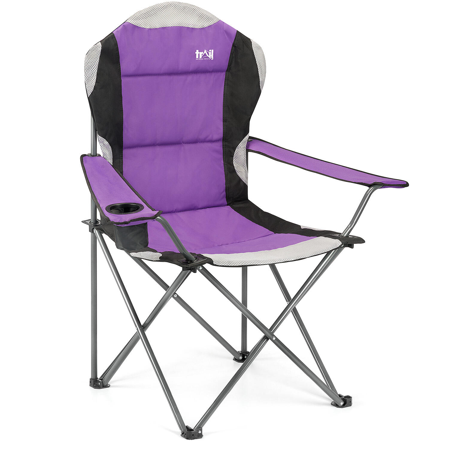TRAIL OUTDOOR LEISURE Folding Camping Chair Deluxe Padded High Back Portable Garden Fishing Trail