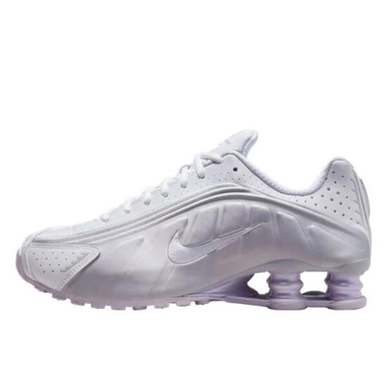 Zapatillas Shox R4 White Metallic Platinum Barely Grape