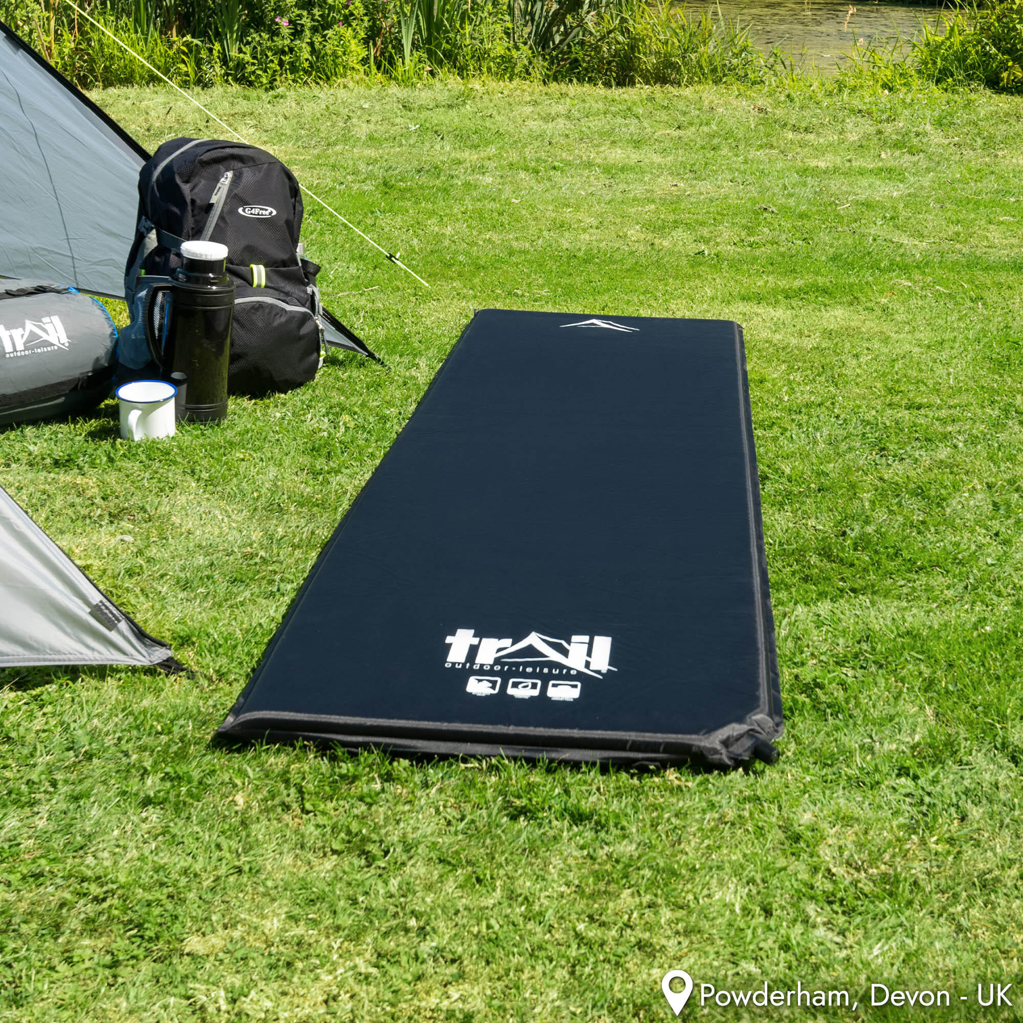 Single Camping Mat Self Inflating Inflatable Camp Roll Mattress With Bag Trail 7/7