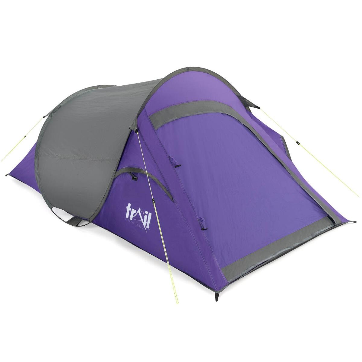 TRAIL OUTDOOR LEISURE 2 Man Pop Up Tent Lightweight Portable Camping Festival Shelter Single Skin