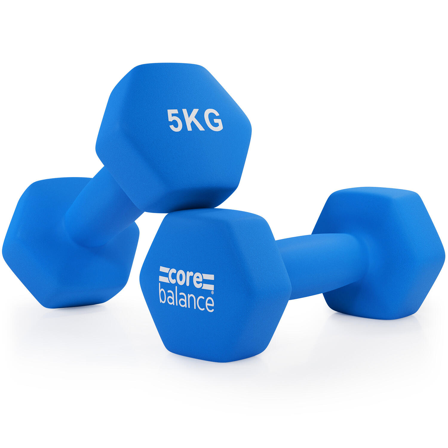 CORE BALANCE Neoprene Hex Dumbbells Set Of 2 Cast Iron Hexagonal Hand Weights Core Balance