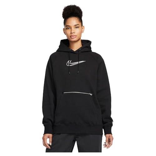 Nike - Sweat À Capuche Fleece Nike Pour Homme En Noir Et Blanc - Taille M - T-shirt Manches Courtes - Blanc|noir - Decathlon