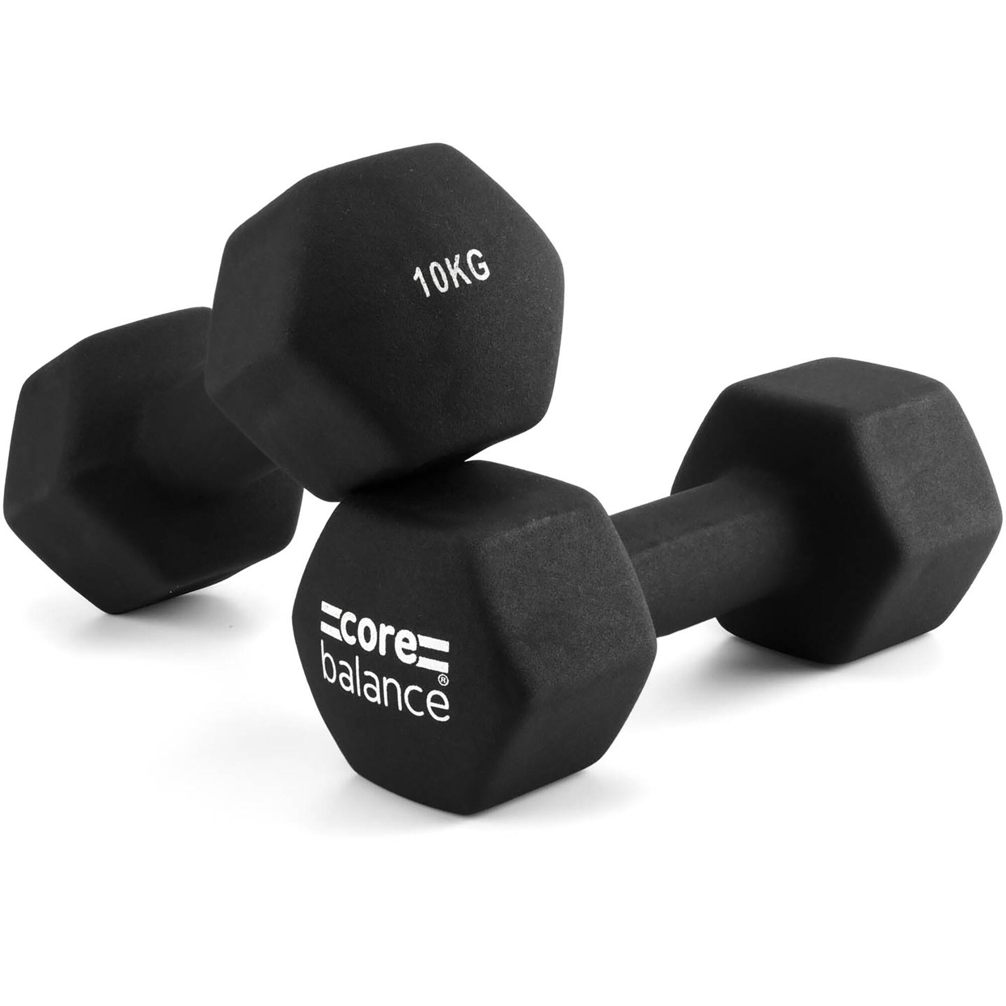 CORE BALANCE Neoprene Hex Dumbbells Gym Exercise Hexagonal Dumbbell Weights Core Balance