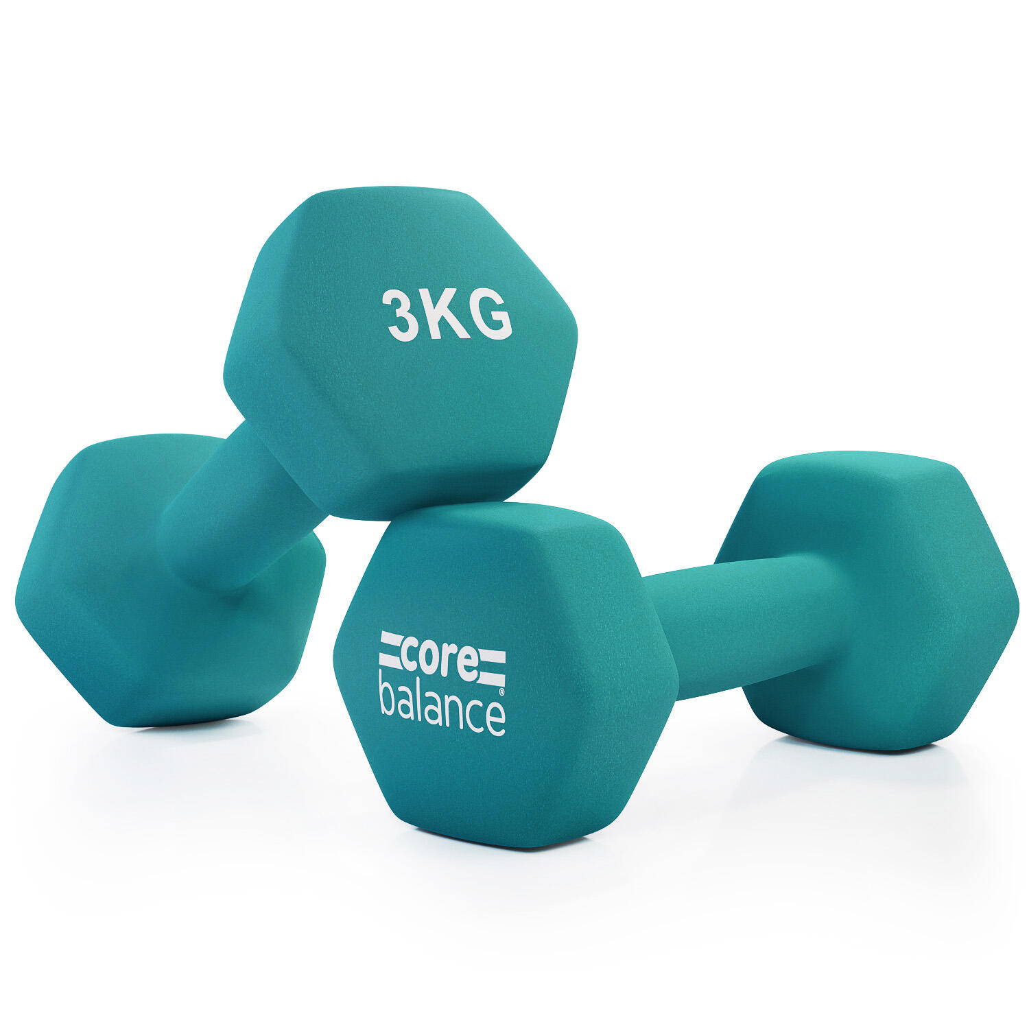 CORE BALANCE Neoprene Hex Dumbbells Set Of 2 Cast Iron Hexagonal Hand Weights Core Balance
