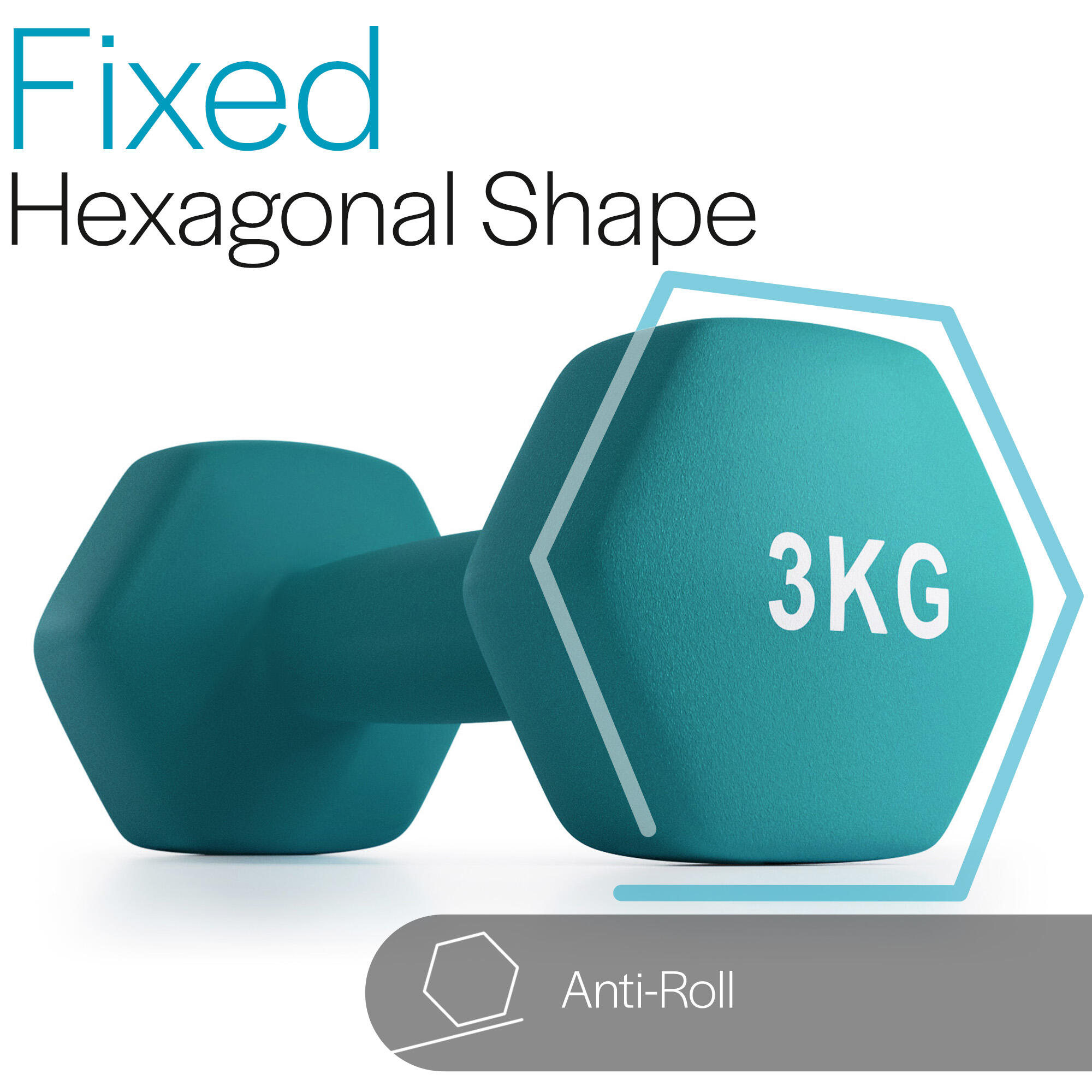 Neoprene Hex Dumbbells Set Of 2 Cast Iron Hexagonal Hand Weights Core Balance 2/6
