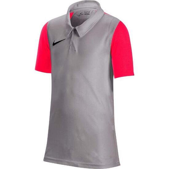 Polo Nike Trophy IV pour Enfants, Gris Étain/Cramoisi