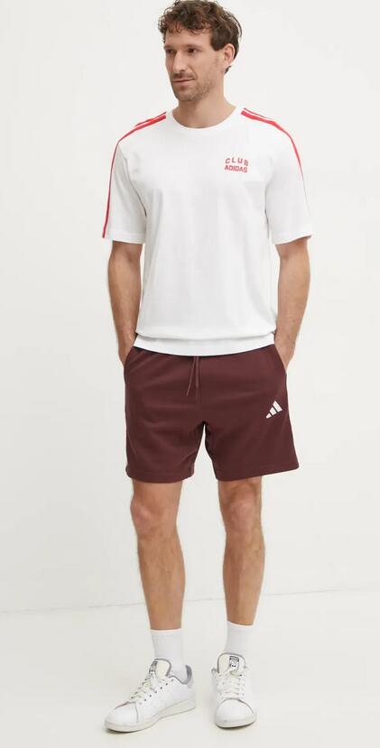 Pantaloncino uomo adidas essentials 3-stripes- bordeaux 3/4