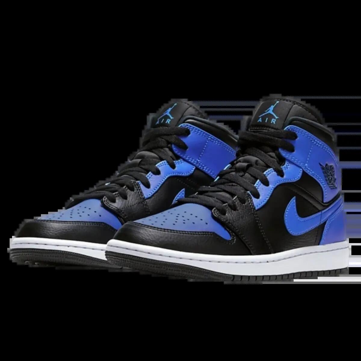 Scarpe  1 Mid Black Royal Tumbled Leather 2/2