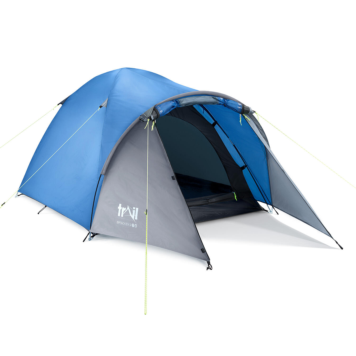 TRAIL OUTDOOR LEISURE Bracken 2 Man Tent With Porch Waterproof at 3000mm HH Camping Festival Trail
