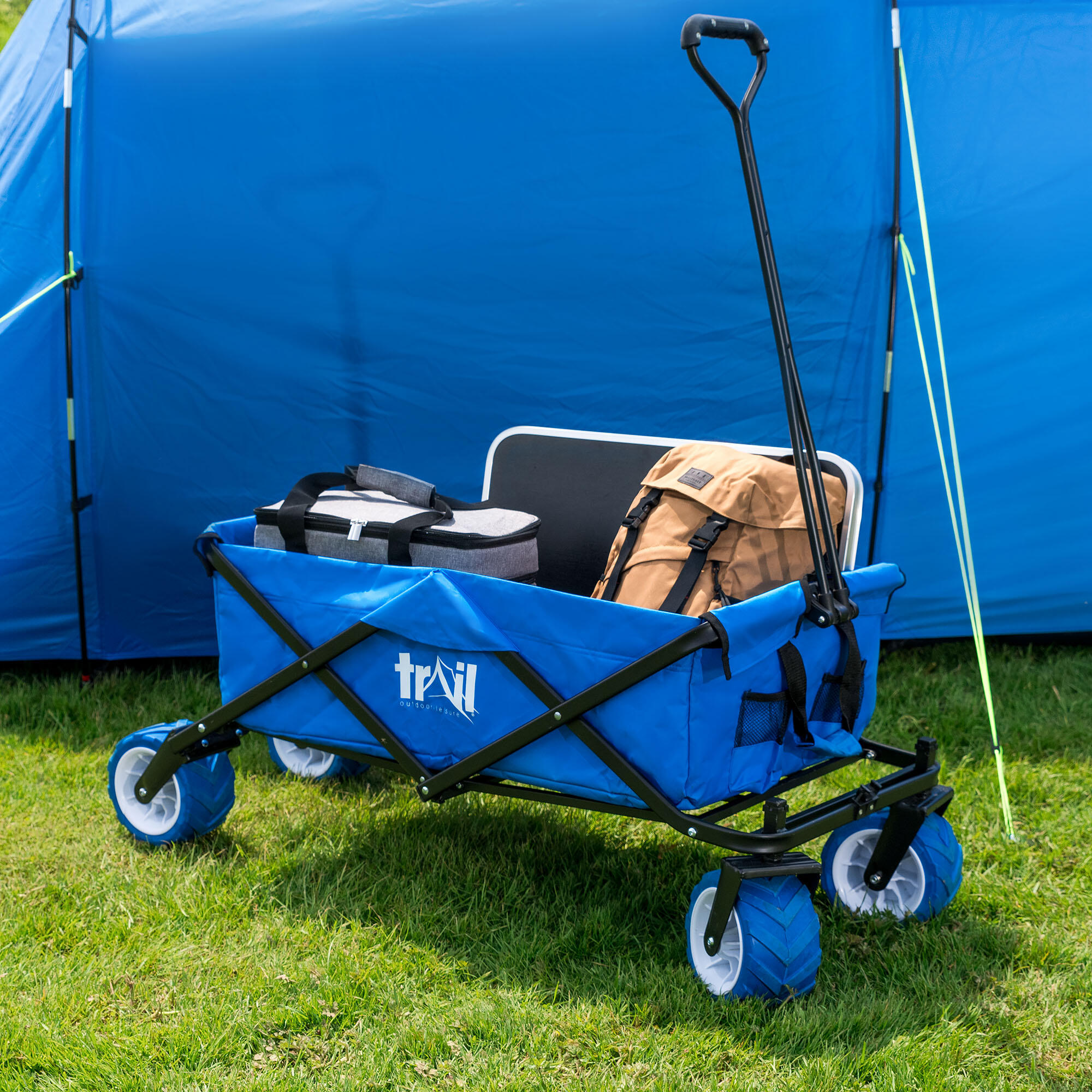 Folding Beach Trolley Camping Cart All Terrain Wheels Festival Garden 60kg Trail 7/7