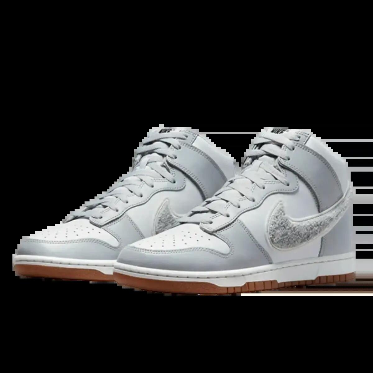 Zapatillas  Dunk High Retro Chenille Swoosh White Grey 2/3