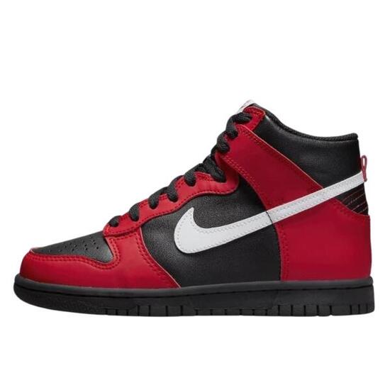 Scarpe Dunk High Black Red
