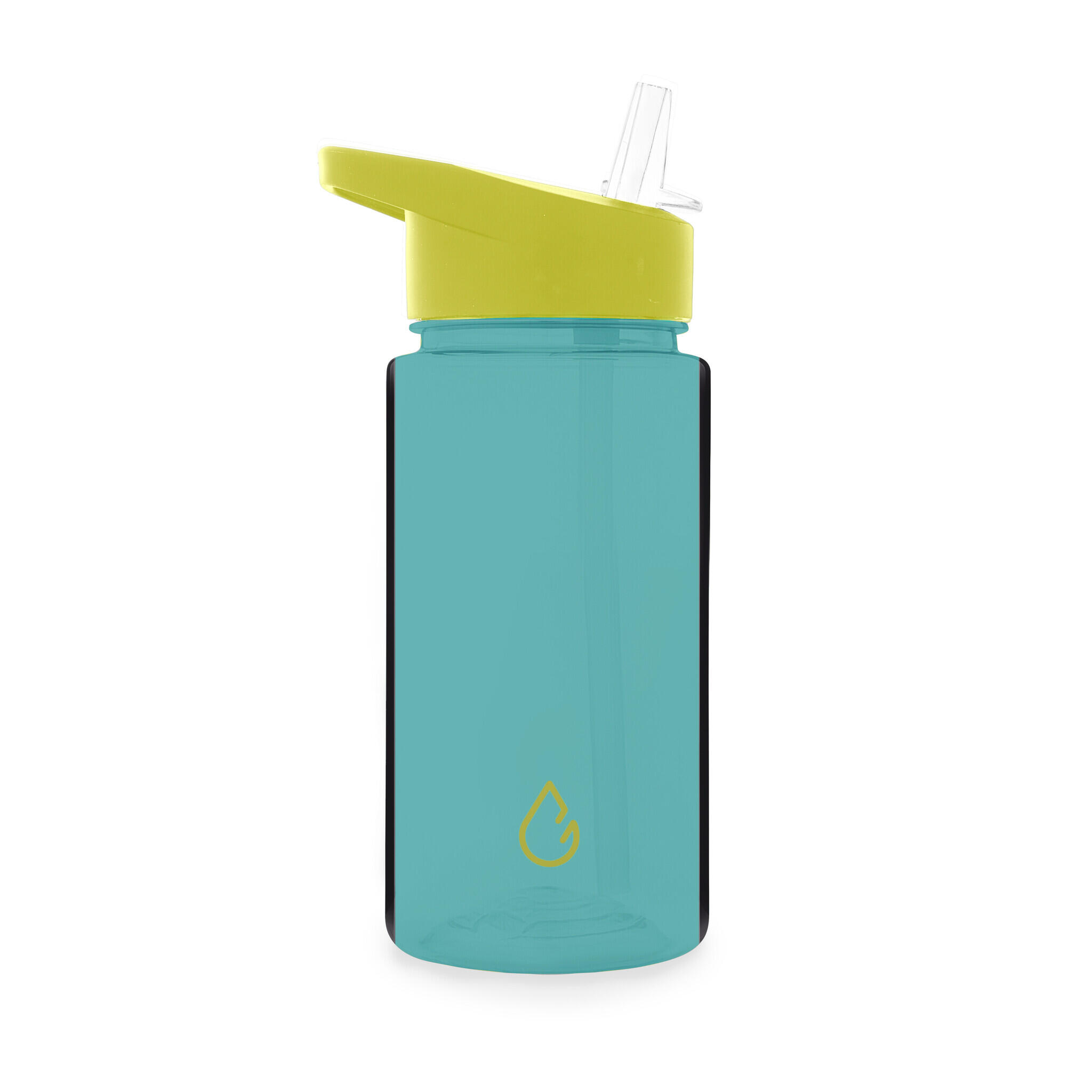 WATTAMULA Waterfles met rietje lichtblauw transparant kinderen 400 ml